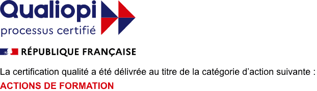 Qualiopi processus certifié - La certification qualité a été délivrée au titre de la catégorie d'action suivante : actions de formation